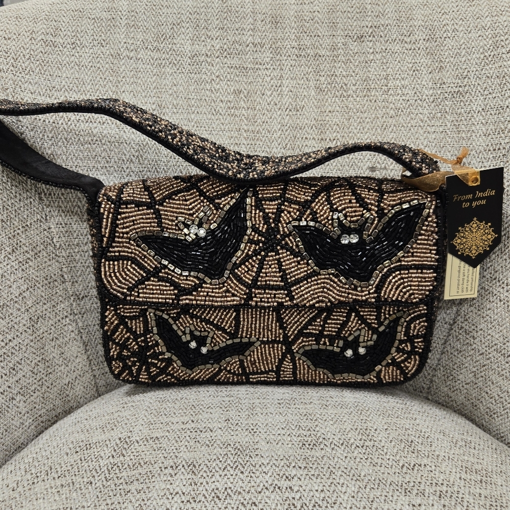 VIRAL Bead Bat Halloween Shoulder Handbag